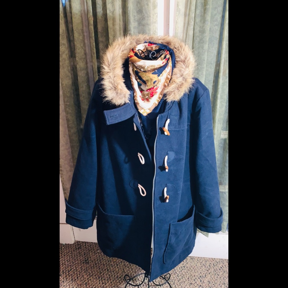 Wool Blue Pea Coat!